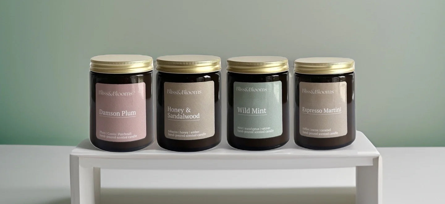 Hand Crafted Candles Bliss and Blooms UK Brand