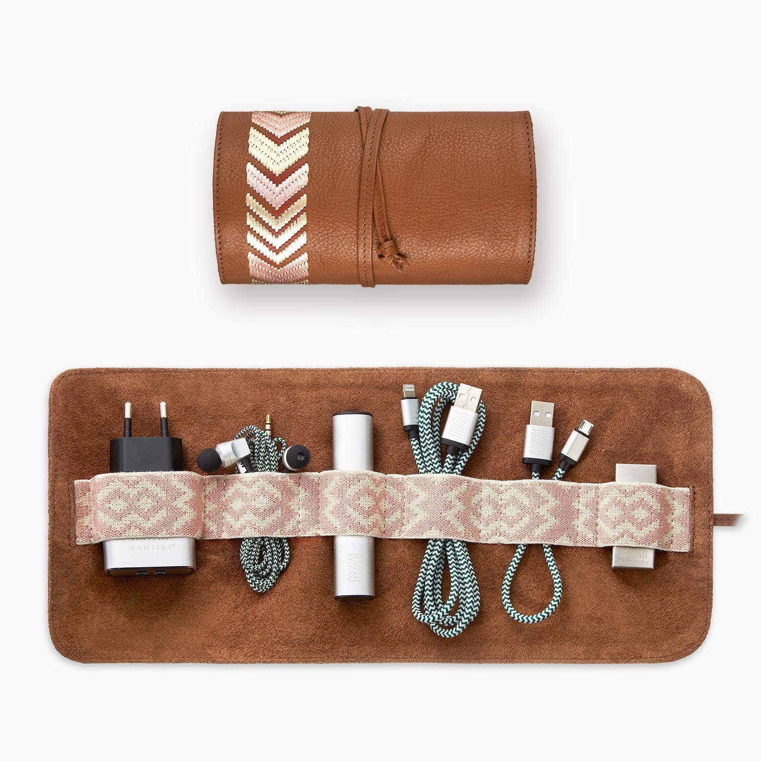 Mantidy leather tech rolls and grooming kits – luxury travel organisers handcrafted for style and utility.