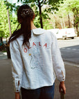 OLALA Embroidered Claudine Linen Blouse - White x Laetitia Rouget - size M on pre-order for the end of September delivery