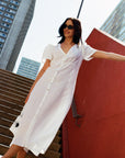 Daisy Linen Dress - White
