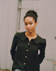 Claudine Linen Blouse - Black