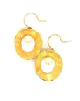 Sea & Moon Medium Earring, Sterling Silver with Gold Plate