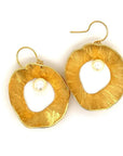Sea & Moon Large Earring, Sterling Silver with Gold Plate