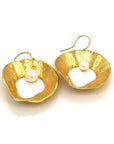 Sea & Moon Large Earring, Sterling Silver with Gold Plate