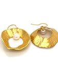 Sea & Moon Large Earring, Sterling Silver with Gold Plate