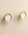 Sarika White Stone Brass Drawer Knobs