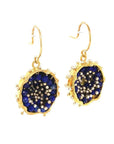 Dance of Stamens Medium Earring, Gold Plated Earring with Lapis Lazuli