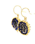 Dance of Stamens Medium Earring, Gold Plated Earring with Lapis Lazuli