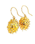 Dance of Stamens Medium Earring, Gold Plated Earring with Lapis Lazuli