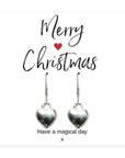 Merry Christmas Mini Gift Hamper with Silver Heart Earrings