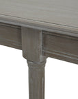 Grey Rattan Console Table with Wooden Top
