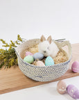 Blue Fruit Bowl Handwoven Jute Basket