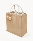 Jute Canvas Gift Bag With Pompom