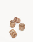 Woven Palm Fiber Napkin Ring - Natural (Set of 4)-0