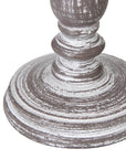 Column Table Lamp with Linen Shade in White Wood Finish
