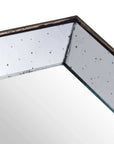 Distressed mirror and wood square tray, rustic brown finish, perfect for coffee tables or vanities. by Sostter at brixbailey.com