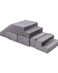 MeowBaby® Velvet Bricks Set - Multifunctional Playground for Children - Grey