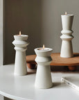 Set of 3 Minimalist Ceramic Candle Holders-0