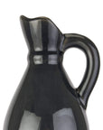 Handcrafted navy ceramic jug with two-tone glaze, 46cm tall, rustic stoneware vase for floral decor by Sostter at brixbailey.com
