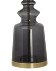 Elegant Luxton Glass Urn Lamp | Black Velvet Shade