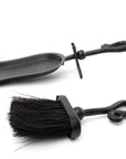 Sleek Black Fireplace Hearth Tidy with Crook Handle