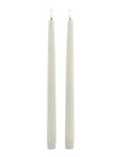 Taupe LED Wax Candle Pair for Ambient Glow