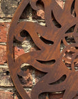 Rusty Metal Sun Garden Fence Decoration