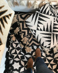 Premium monochrome flat weave rug, handmade in India, pure wool, geometric design, large edge tassels, 170x240cm, neutral tones by Maria Starling Design at brixbailey.com