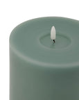 Sage Green LED Candle Melted Wax Look 20cm