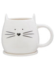 Cat Mug and Coaster | Ivory