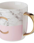 Marble Effect and Pink Monogram Mug C | Frosted Deco