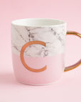 Marble Effect and Pink Monogram Mug C | Frosted Deco