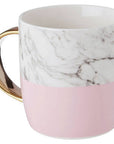 Marble Effect and Pink Monogram Mug R | Frosted Deco