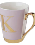 Pastel Pink Frosted Deco K Letter Monogram Mug | Mimo