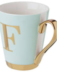 Green Frosted Deco F Letter Monogram Mug | Mimo