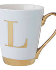 Green Frosted Deco L Letter Monogram Mug | Mimo