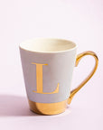 Green Frosted Deco L Letter Monogram Mug | Mimo