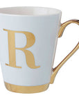 Green Frosted Deco R Letter Monogram Mug | Mimo
