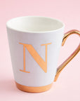 Green Frosted Deco N Letter Monogram Mug | Mimo