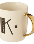 White Monogram Mug K | Diamond Deco
