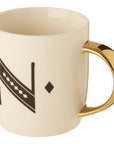 White Monogram Mug N | Diamond Deco