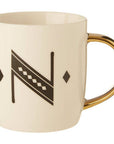 White Monogram Mug N | Diamond Deco