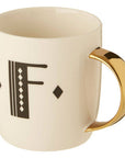 White Monogram Mug F | Diamond Deco