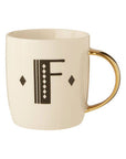 White Monogram Mug F | Diamond Deco