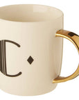 White Monogram Mug C | Diamond Deco