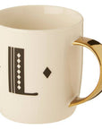 White Monogram Mug L | Diamond Deco