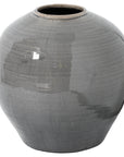 Elegant Garda Grey Glazed Regola Vase | Modern Home Decor