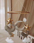 Handmade Little Whales baby mobile-14