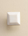 Priya White Stone Rectangle Drawer Knobs