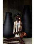 Smooth Jazz Saxophonist | Elegant Sitting Musician Decor.